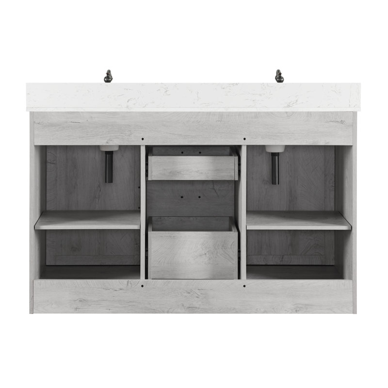 Sand & Stable Jillian 54'' Double Bathroom Vanity with Engineered Stone
